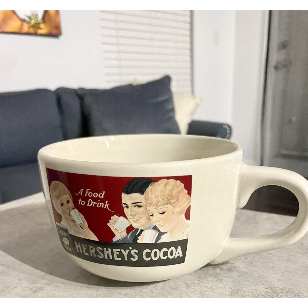 Vintage Hershey Cocoa Oversized Ceramic Coffee Cup Mug or Bowl 24oz